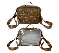 Sac à dos transparent Ita Beau sac à bandoulière décontracté École Styles Preppy Sac à bandoulière Chat Coursier Styles Preppy Crossbody pour femmes Sac à bandoulière Chat Ita, marron