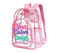 Sac à dos transparent pour enfant avec initiales, design en PVC robuste, idéal pour la maternelle, l'école maternelle et l'école primaire, sac de transport transparent (multicolor4 #3, taille unique)