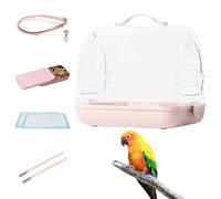 Sac à dos transparent pour transport d'oiseaux, 27,5 x 22 x 24 cm, design ventilé amovible, léger pour calopsittes, conures, perruches, inséparables, extérieur