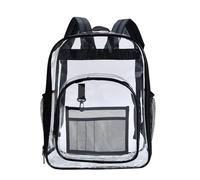 Sac a Dos Transparent PVC Impermeable Étanche Unisexe Sac à Dos d'école pour Travail Aeroport Securite Concerts Voyages Evenements Sportifs Plage Piscine (Noir)