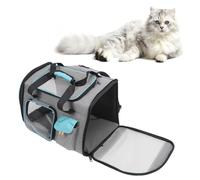 Sac à Dos Transport Chat Respirant et spacieux, Capacité généreuse et Design Ergonomique pour Un Transport Confortable, Matériaux résistants portabilité optimale (Grey and Blue)
