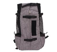 Sac à dos transporteur pour animaux de compagnie, sac à dos transporteur pour chats, transporteur de voyage portable en maille respirante avec bande réfléchissante et sifflet d’urg (Grise)