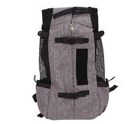 Sac à dos transporteur pour animaux de compagnie, sac à dos transporteur pour chats, transporteur de voyage portable en maille respirante avec bande réfléchissante et sifflet d’urg (Grise)