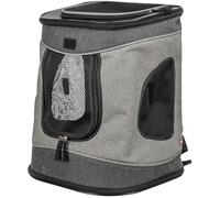 Trixie Sac À Dos Timon En Nylon Noir/Gris 34x44x30cm Pour Chiens Jusqu'À 12kg