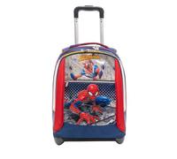 Spider Man Grand Sac d'école Rouge et Gris, Double Compartiment, Poche Porte-Bouteille et système multisegment, Sac à Dos Scolaire Voyage, Multicolore, Taglia Unica, Trolley école