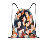 Sac À Dos Une Foule De Femmes De Divers Horizons Gym Sack Imperméable Sacs À Cordon Pliable Sac De Sport pour Natation Vacances Camping 36X42CM