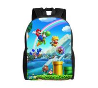 Sac à dos unisexe Luigi Super Mario pour ordinateur portable, cartable d'école, cartable léger pour étudiants, adolescents et enfants - SYS421 Noir