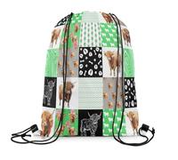 Sac À Dos Vache des Highlands, Cowboy Rustique, Bœuf Longhorn Sac De Sport Réglable Gym Sack Pliable Sacs À Cordon pour Voyage Camping Fête