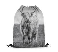 Sac À Dos Vache des Highlands, Ferme De L'Ouest, Animal Sauvage Drôle Et Mignon Sac De Sport Résistant Gym Sack Pliable Sacs À Cordon pour Voyage Camping Fête