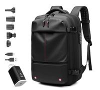 Sac à dos Vacpack, extensible 60L, sous vide, résistant à l'eau, antivol, pour voyage et université (Noir)