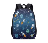 Sac à dos vibrant Rocket Planet Space 43,2 cm pour enfants Galaxy Star Sac d'école pour garçons et filles Sac à dos de voyage, 13, L, Minimaliste