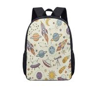 Sac à dos vibrant Rocket Planet Space 43,2 cm pour enfants Galaxy Star Sac d'école pour garçons et filles Sac à dos de voyage, 02, L, Minimaliste