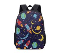 Sac à dos vibrant Rocket Planet Space 43,2 cm pour enfants Galaxy Star Sac d'école pour garçons et filles Sac à dos de voyage, 14, L, Minimaliste