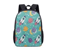 Sac à dos vibrant Rocket Planet Space 43,2 cm pour enfants Galaxy Star Sac d'école pour garçons et filles Sac à dos de voyage, 08, L, Minimaliste