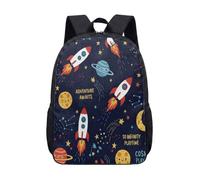 Sac à dos vibrant Rocket Planet Space 43,2 cm pour enfants Galaxy Star Sac d'école pour garçons et filles Sac à dos de voyage, 12, L, Minimaliste