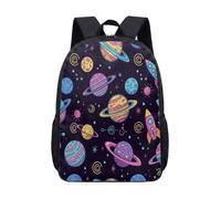 Sac à dos vibrant Rocket Planet Space 43,2 cm pour enfants Galaxy Star Sac d'école pour garçons et filles Sac à dos de voyage, 05, L, Minimaliste