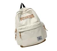 Sac à dos vintage de style japonais pour lycée avec plusieurs poches, grande capacité, en nylon, sac à livres pour étudiants pour homme et femme, beige, Organiseur de sac