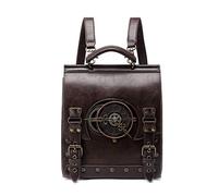 Sac à dos vintage en cuir PU pour femme, sac à dos pour ordinateur portable, étudiants, école, week-end, voyage, sac à dos punk décontracté