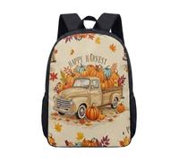 Sac à dos vintage marron imprimé camionnette 43,2 cm, cartable pour enfants, étudiants, citrouille, cerf, feuilles d'automne, tournesol, aquarelle, 06, L, Minimaliste