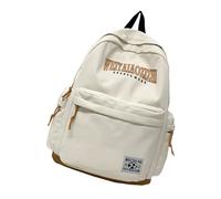 Sac à dos vintage style japonais pour lycée avec plusieurs poches, grande capacité en nylon, sac à dos pour étudiants, sac à dos de campus pour hommes et femmes, beige