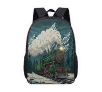 Sac à dos vintage train à vapeur 43,2 cm, sac d'école rétro avec motif de wagons de chemin de fer coucher de soleil pour enfants et étudiants, 09, L, Minimaliste
