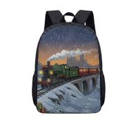 Sac à dos vintage train à vapeur 43,2 cm, sac d'école rétro avec motif de wagons de chemin de fer coucher de soleil pour enfants et étudiants, 11, L, Minimaliste