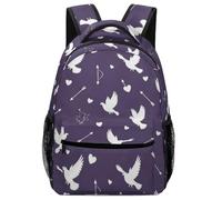 Sac À Dos White Doves Hearts Arrows Daypack Légerbookbag Tendance Sac D'École pour Voyage Cadeau Rentrée Randonnée