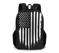 Sac À Dos Woblack and White Guns Design American Flag Cartable Léger Backpack Homme Et Femme Bookbag pour Scolaire Voyage Randonnée