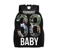 Sac à dos YoungBoy Never Broke Again, léger, unisexe, basique, pour la journée, les livres, pour ordinateur portable, pour les voyages et l'école, O-XTYD2599 Noir