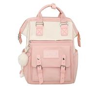 Sac à dos Zeizafa de style coréen, Sac d'école, Sac à dos de voyage, Sacs à livres pour lycéens et étudiants du collège, Rose, Size reference picture