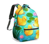 Sac à dos Zen-Kawaii Motif Canards et Lotus - Design Dopamine Pop pour Citadins Créatifs - Esthétique Mignonne & Confort Urbain