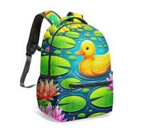 Sac à dos Zen-Kawaii Motif Canards et Lotus - Design Dopamine Pop pour Citadins Créatifs - Esthétique Mignonne & Confort Urbain