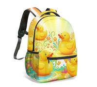 Sac à dos Zen-Kawaii Motif Canards et Lotus - Design Dopamine Pop pour Citadins Créatifs - Esthétique Mignonne & Confort Urbain