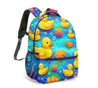 Sac à dos Zen-Kawaii Motif Canards et Lotus - Design Dopamine Pop pour Citadins Créatifs - Esthétique Mignonne & Confort Urbain