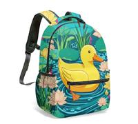 Sac à dos Zen-Kawaii Motif Canards et Lotus - Design Dopamine Pop pour Citadins Créatifs - Esthétique Mignonne & Confort Urbain