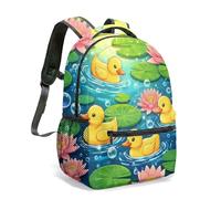 Sac à dos Zen-Kawaii Motif Canards et Lotus - Design Dopamine Pop pour Citadins Créatifs - Esthétique Mignonne & Confort Urbain