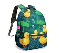 Sac à dos Zen-Kawaii Motif Canards et Lotus - Design Dopamine Pop pour Citadins Créatifs - Esthétique Mignonne & Confort Urbain
