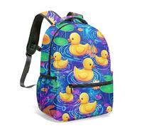 Sac à dos Zen-Kawaii Motif Canards et Lotus - Design Dopamine Pop pour Citadins Créatifs - Esthétique Mignonne & Confort Urbain
