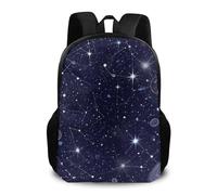 Sac À Dos Zodiac Constellation Galaxy Starry Night Stars Glow in The Dark Midnight Bookbag Homme Et Femme Cartable Léger Backpack pour Voyage Scolaire Camping