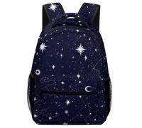 Sac À Dos Zodiac Constellation Galaxy Starry Night Stars Glow in The Dark Midnight Cartable Tendance Sac D'École Homme Et Femme Daypack pour Camping Voyage Randonnée