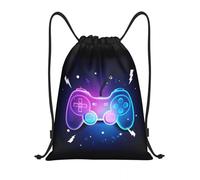 sac à drawstring Sacs à cordon pour manette de jeu sacs à dos d'entraînement de yoga pour hommes geek cool vidéo art néon sport gym