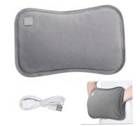 Sac à eau chaude électrique avec 3 modes de contrôle, style portable, lavable, antidéflagrant, avec port de chargement USB pour réchauffer le ventre, les mains ou le visage, décoration d'hiver