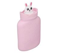 Sac à Eau Chaude Mignon Portable Micro-ondes Chauffage Sac à Eau Chaude Hiver Silicone Compact (Rose)