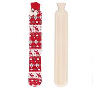 Sac à eau chaude Transfert de chaleur rapide Injection d'eau chaude bouteille d'eau pour la taille hivernale (Cerf rouge)