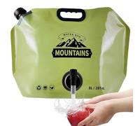 Sac à eau pliable de 8 litres - Qualité alimentaire - Transparent | Avec sac à eau portable pour l'extérieur, le camping, la randonnée, l'équitation, le sport