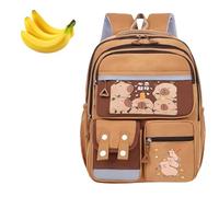 Sac à école de dessins animés, sac à dos de dessins animés | Capybara animal mignon sac école pour - Piste d'impression à la mode étanche grande capacité pour la maternelle, la excursion d'une journée