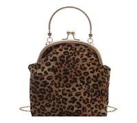Sac à élingue à imprimé léopard avec plip à main élégant à embrayage à la mode en chaîne (marron)