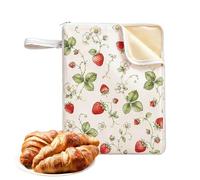 Sac à en d'abeille Pochette de Rangement Réutilisable Imprimée à Double | Sac À Réutilisable En D'Abeille pour Boulangerie, Maison, Pique-Nique, Camping, Croissants, Vigne de fraise