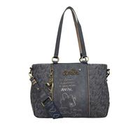 Sac à épaule - ANEKKE - Boutique Tote Bag - Bleu foncé - Taupe - 100% polyuréthane