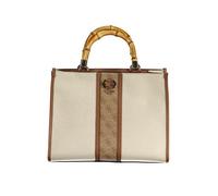 Sac à épaule - GUESS - Kerima Bamboo - 2 Compartiments - Beige - Tressé
